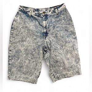 L.A. 37 Vintage 90s Blues Acid Wash Jean Shorts Wide Leg Knee Length Size 00